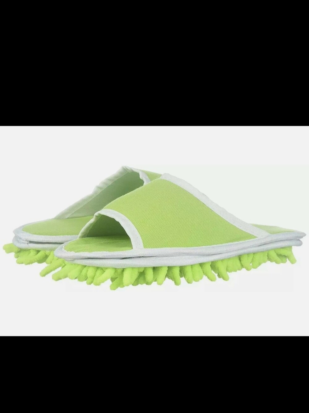 Slipper Genie MICROFIBER Cleaning Slippers SIZE 6-9 WOMEN Green NEW